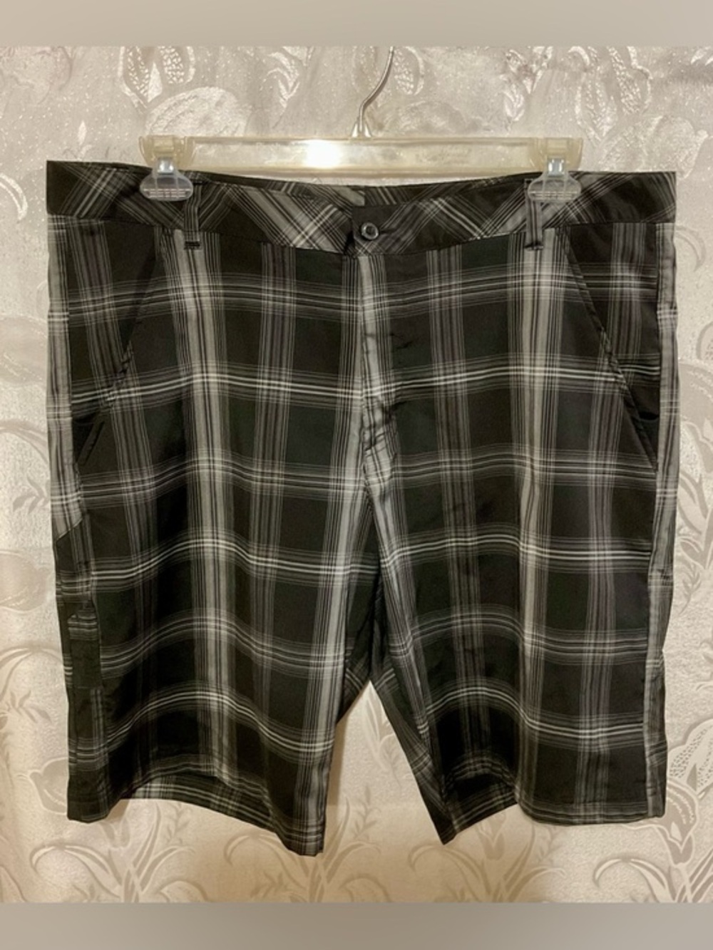 Fila Black and Gray Plaid Men's Golf Shorts